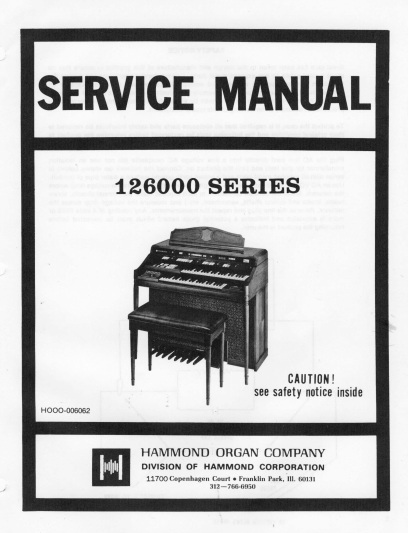 Hammond 126000 Series Service Manual