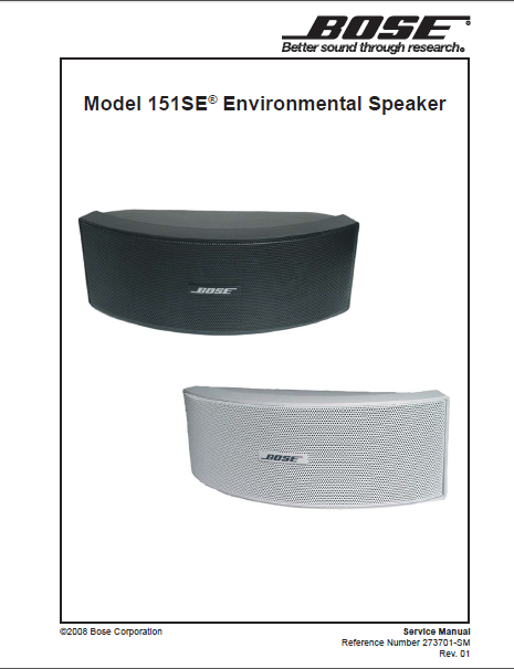 BOSE Model 151SE Environmetal Speaker Service Manual