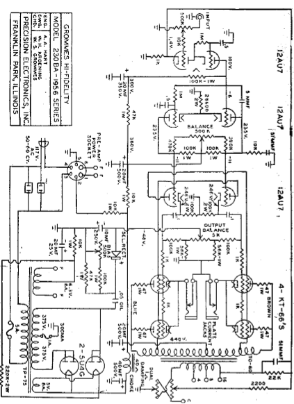 GROMMES Model 230-BA 1956 Series Schematic