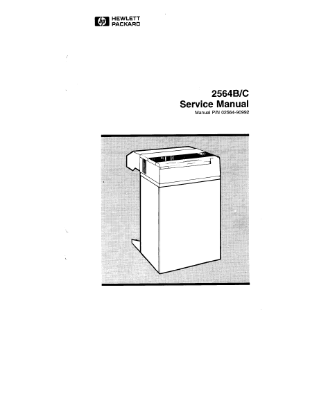 Hewlett Packard 2564BC Service Manual