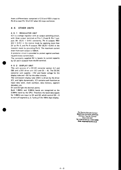 ICOM IC-740 Section 4-9 HF Transceiver Maintenance Manual