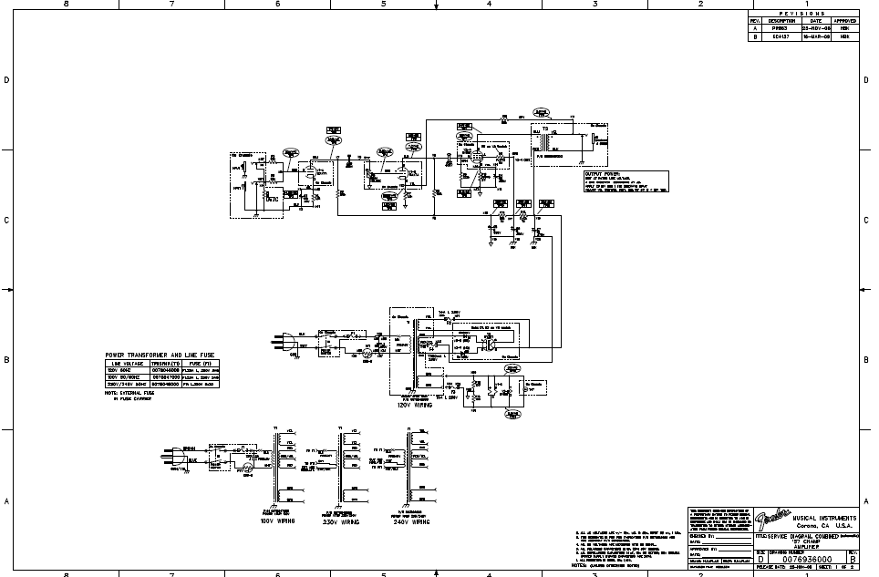 FENDER 57 Champ Rev-B Schematics