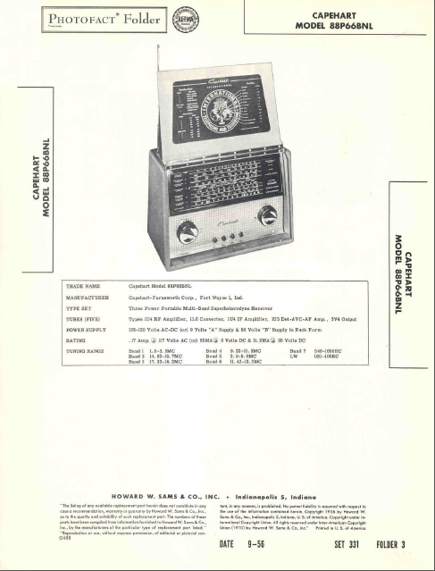 CAPEHART 88P66BNL Operation Manual