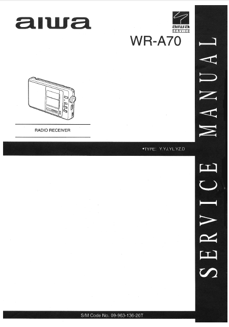 AIWA WR-A70 Radio Receiver Operation Manual