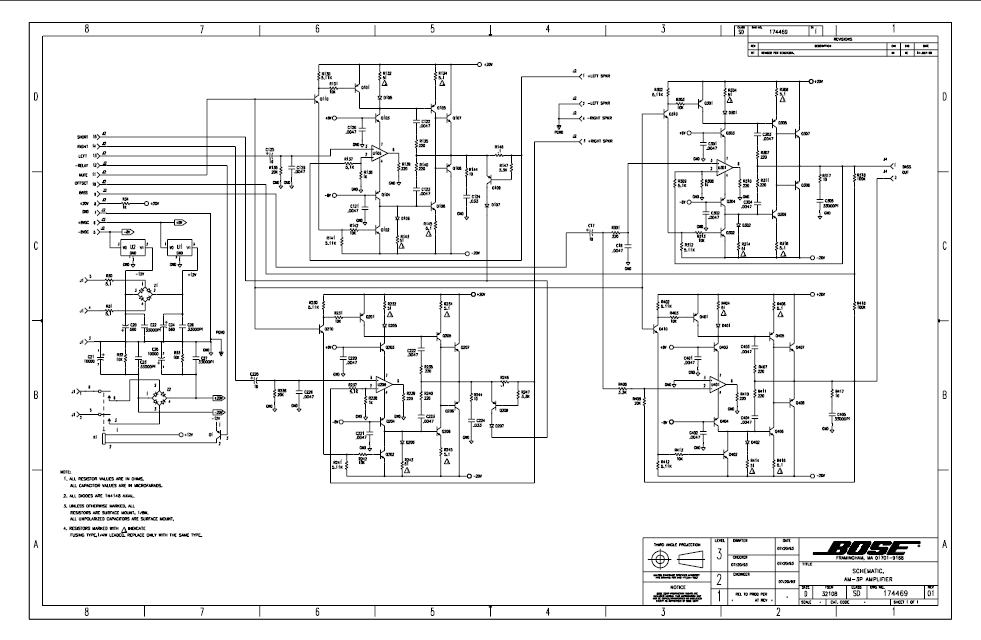 BOSE AM-3P Amplifier Schematics