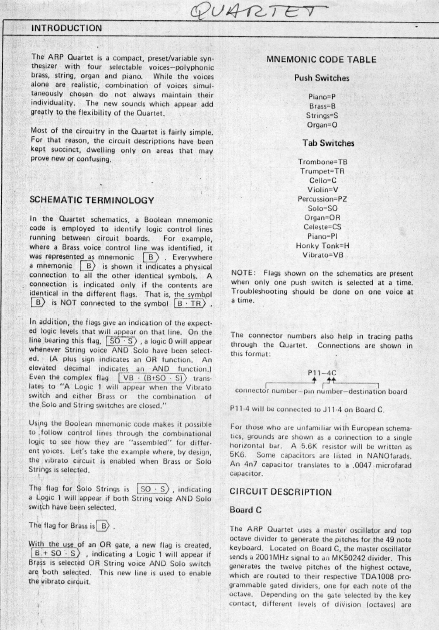 ARP Quartet Instruments Schematics