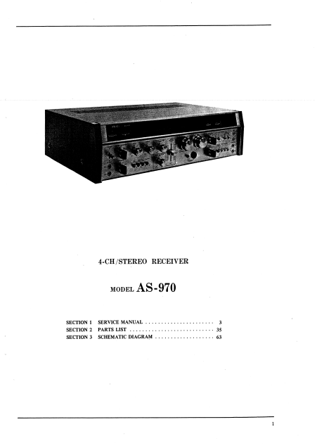AKAI AS-970 4-Channel Stereo Receiver Service Manual