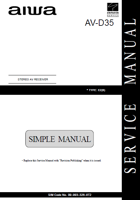 AIWA AV-D35 EZ Stereo Receiver Service Manual