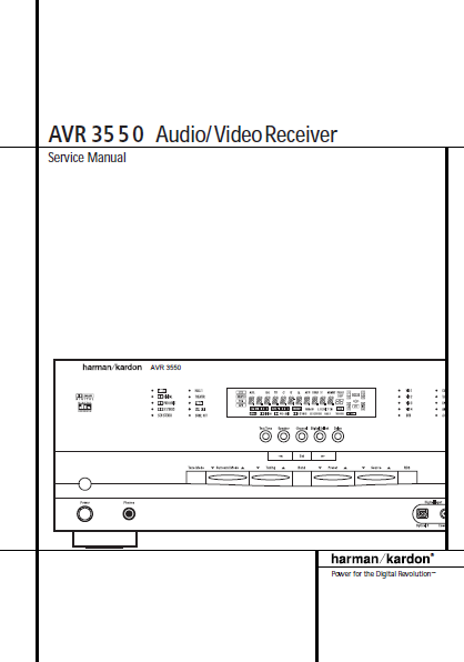 Harman Kardon Model AVR 3550 Audio Video Receiver Service Manual