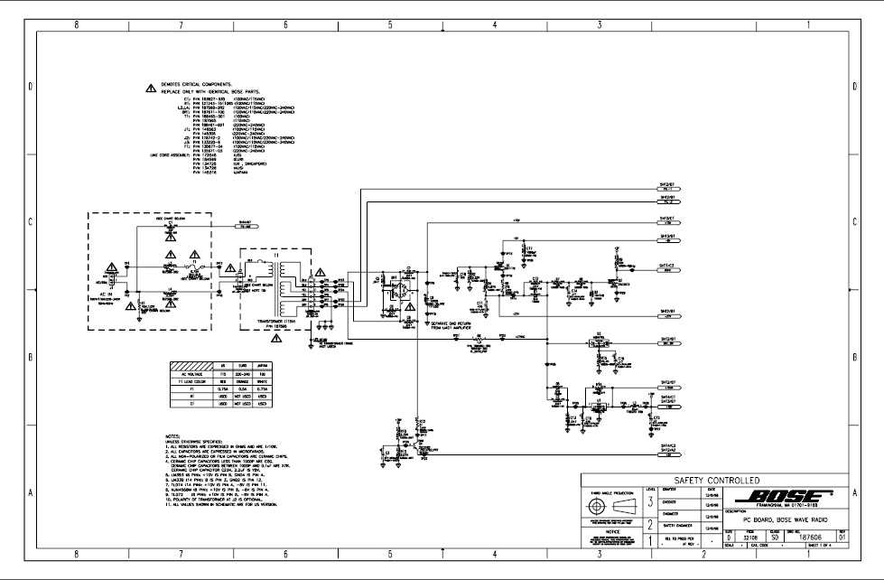 BOSE AW Radio PCB Schematics