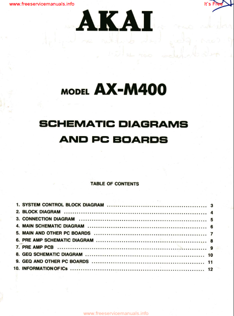 AKAI AX-M400 PC Board Schematics