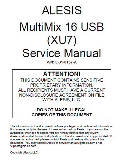 Alesis_MM16USB_Mixer_Service Manual