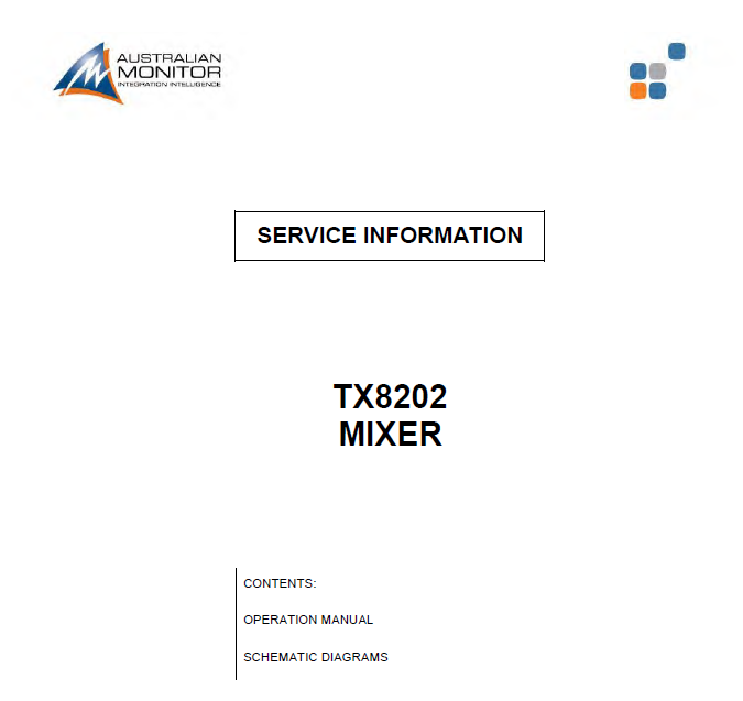 Australian Monitor TX8202 Mixer Schematics