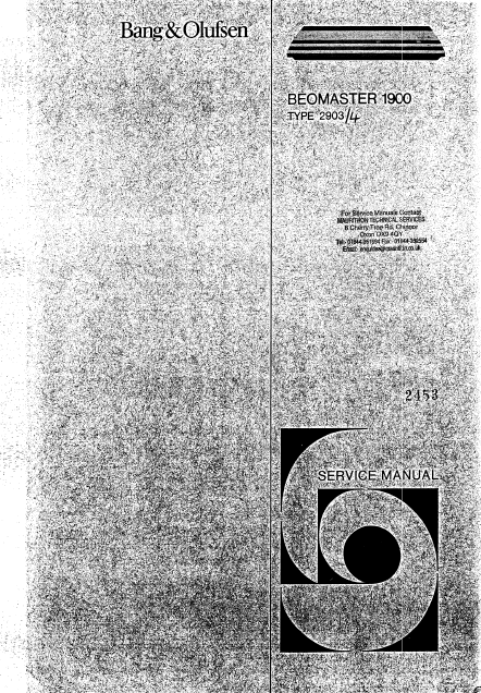 B-O Beomaster 1900 Service Manual