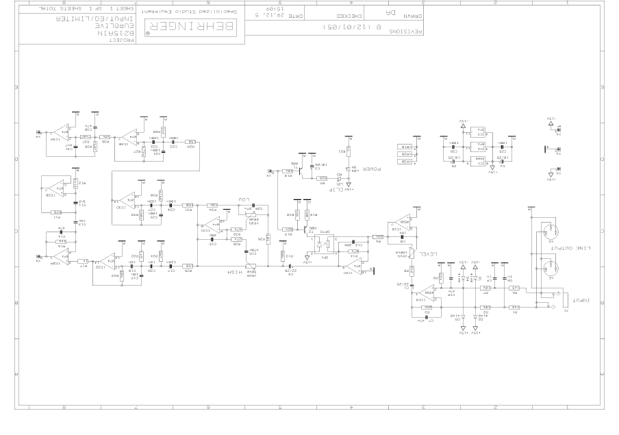 BEHRINGER B215AIN EUROLIVE rev B Schematic