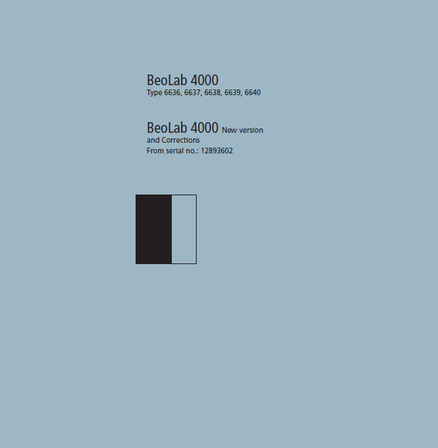 B-O Beolab 4000 Parts List Owner's Manual
