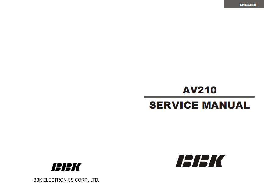 BBK AV210 Amplifier Service Manual