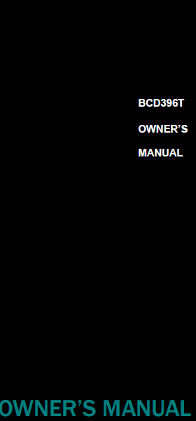BEARCAT BC396T Controls and Display Owner's Manual