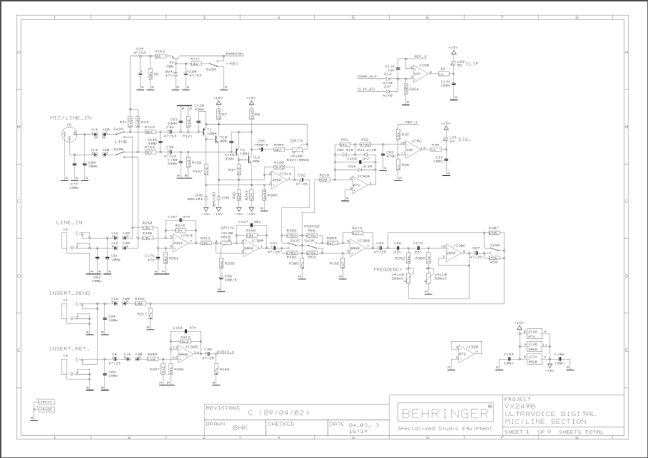 BEHRINGER VX2496 Ultravoice Digital rev C Schematics