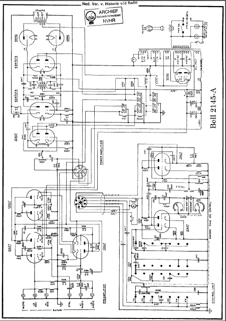 BELL SOUND 2154A Power Amplifier Schematic