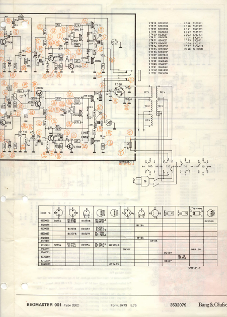 B.O Beomaster 901 II Schematics