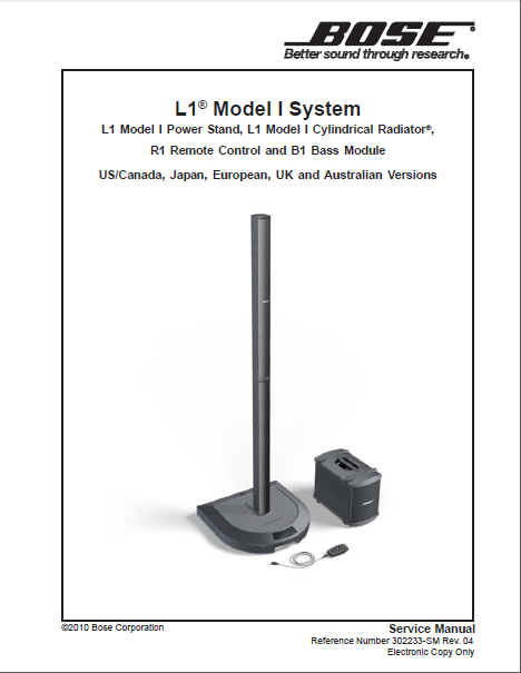 BOSE L1 Model I System Service Manual
