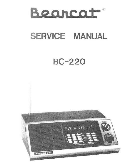 BEARCAT BC220 Telescoping Antenna Service Manual