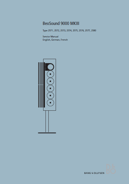 B.O Beosound 9000 MKIII Service Manual