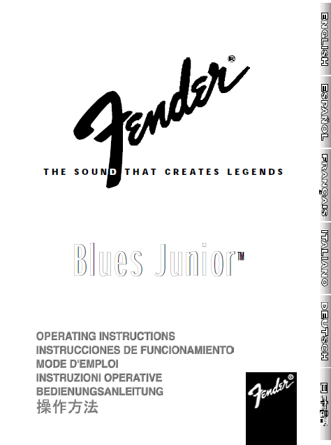 FENDER Blues Junior Operation Manual