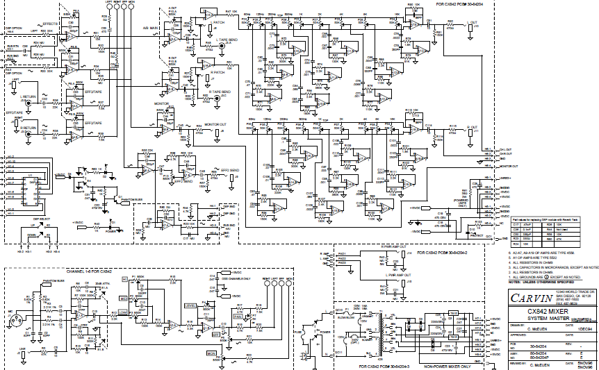 Audio TO Clearcom-CARVIN-CX-842mixer SCH Service Manual