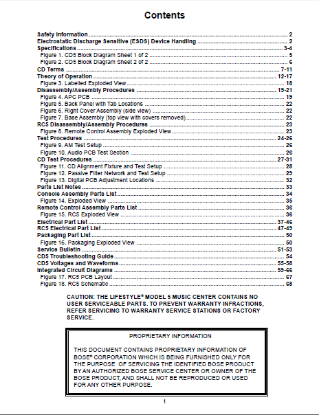 BOSE CD5 V2 ESDS Instruction Manual