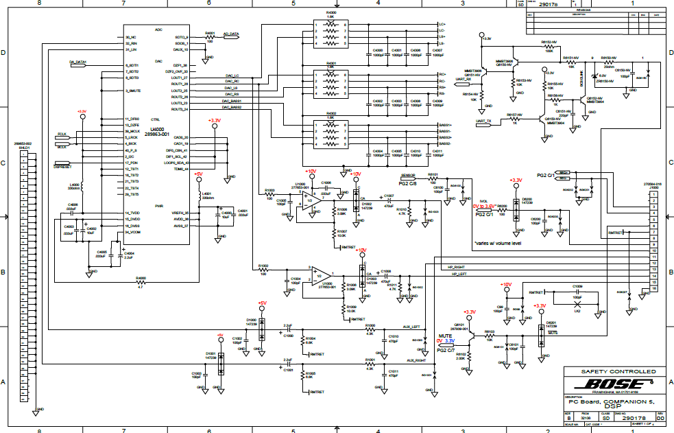 BOSE Companion5 DSP PCB Schematics – Electronic Service Manuals