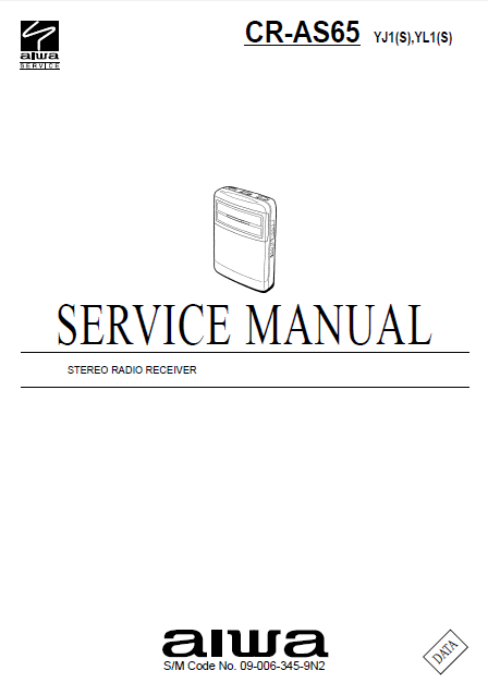 AIWA CR-AS65 Stereo Radio Receiver Service Manual