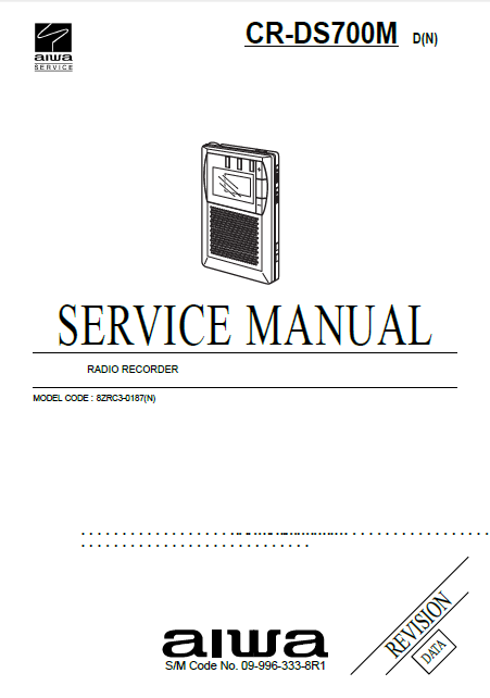 AIWA CR-DS700M Radio Recorder Revision Service Manual