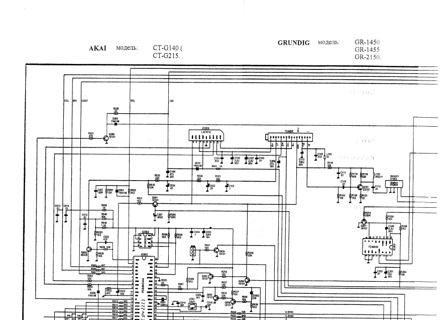 AKAI Model CT G140-G215 Schematics