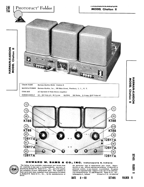 Harman Kardon Citation II Operation Manual