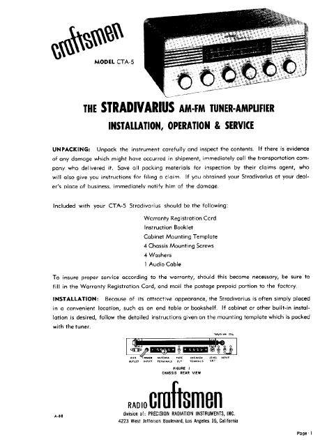 COBRA TO Cybernet-Craftsmen Strad Service Manual