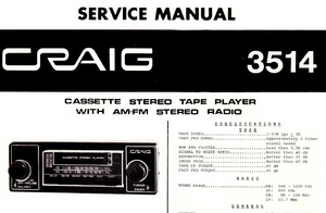 Craig 3514 Service Manual