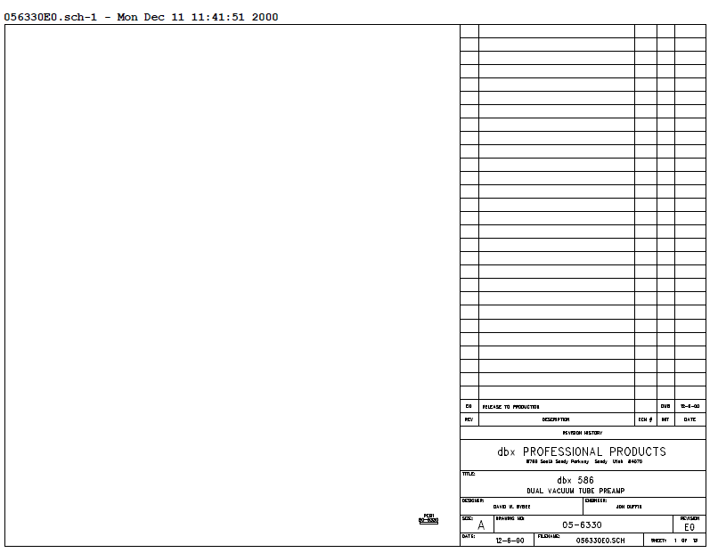 DBX 586 Dual Vacuum Tube Preamp Schematics