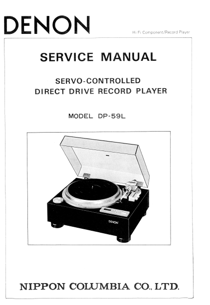 DENON DP-59L Direct Drive Turntable Service Manual