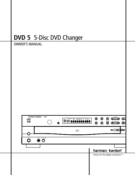 Harman Kardon DVD 5 5-Disc DVD Changer Owner's Manual