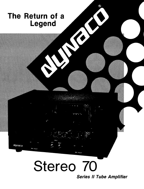 DYNACO ST-70 Series II Tube Amplifier Operation Manual