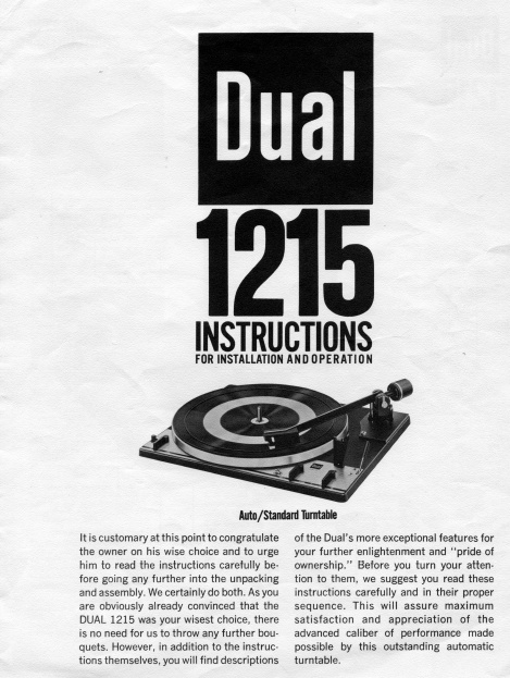 Dual_1215_user-instructions Service Manual