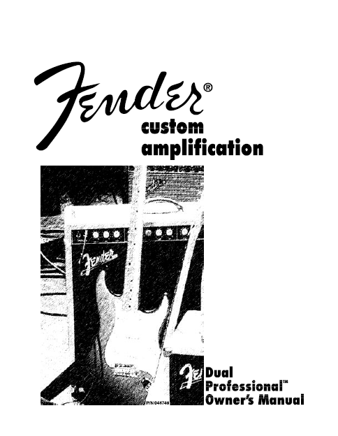 FENDER Dual Professional Owner's Manual