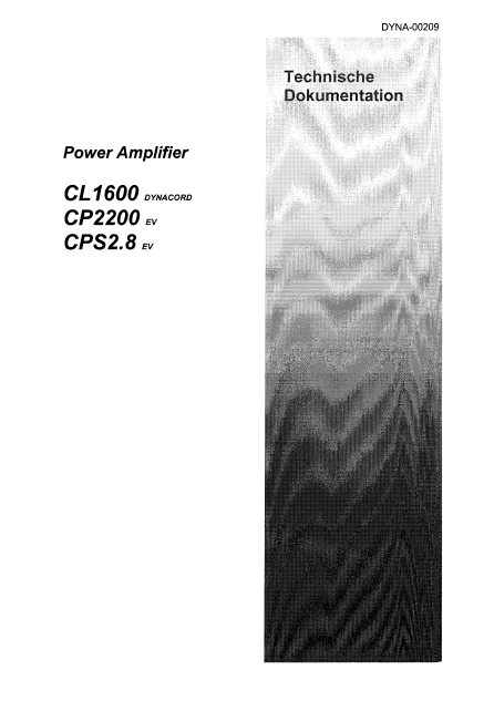 Dynacord CL1600 Power Amplifier Service Manual