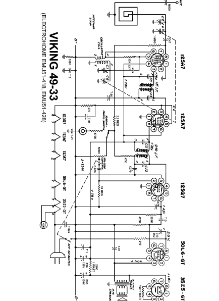 ELECTROHOME Viking 49-33 EMU51-418 428 Schematics