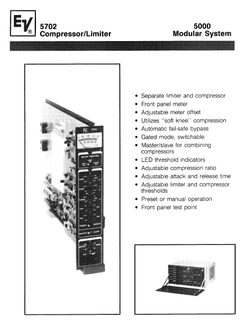 Electrovoice 5702 Compressor Limiter Instruction Manual