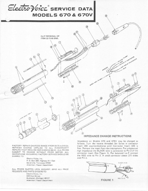 ELECTROVOICE Model 670-670V Instruction Manual
