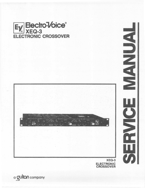 ELETCROVOICE XEQ-3 Electronic Crossorver Service Manual