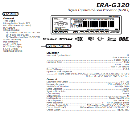 ALPINE ERA-G320 Audio Processor Schematics